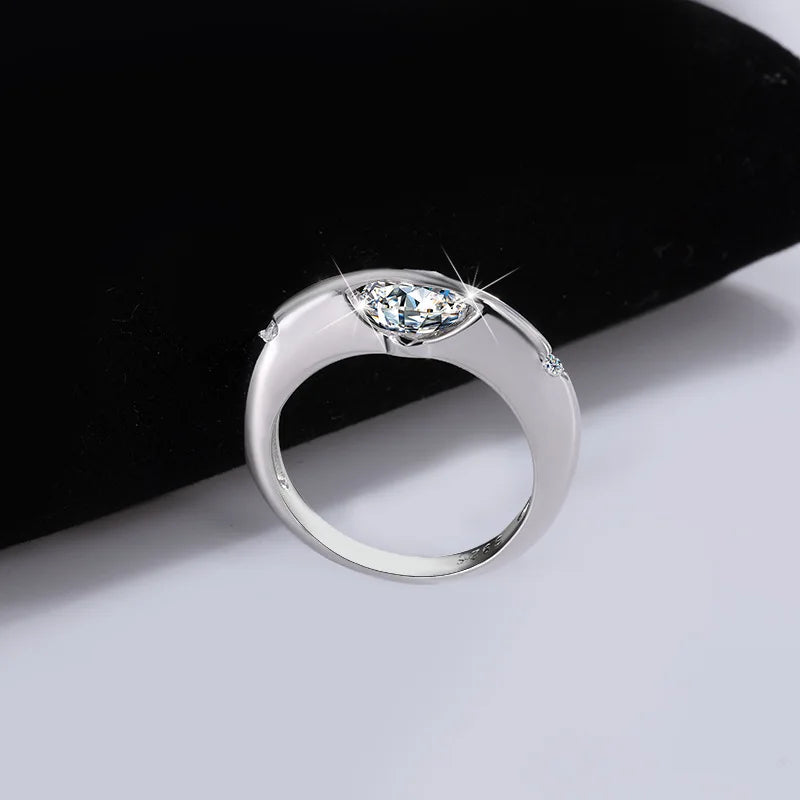 MuShan Designer Jewelry 925 Sterling Silver Ring VVS Moissanite Vintage Ring for Sister 18K Gold Plated MST Patent Fine Rings