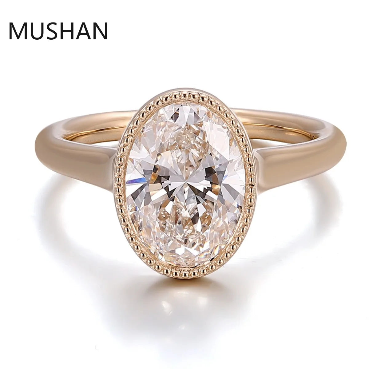 MUSHAN Luxury Custom 14K 18K Gold Rings Band Jewelry With Moissanite Diamond Lab Grown Gemstones Diamond Wedding Ring For Women