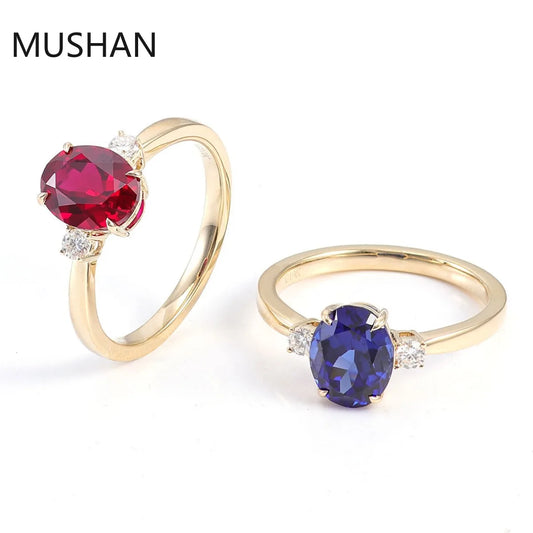 MUSHAN Luxury Custom 14K 18K Gold Rings Band Jewelry With Moissanite Diamond Lab Grown Gemstones Diamond Wedding Ring For Women