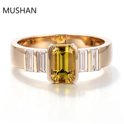 MUSHAN Luxury Custom 14K 18K Gold Rings Band Jewelry With Moissanite Diamond Lab Grown Gemstones Diamond Wedding Ring For Women