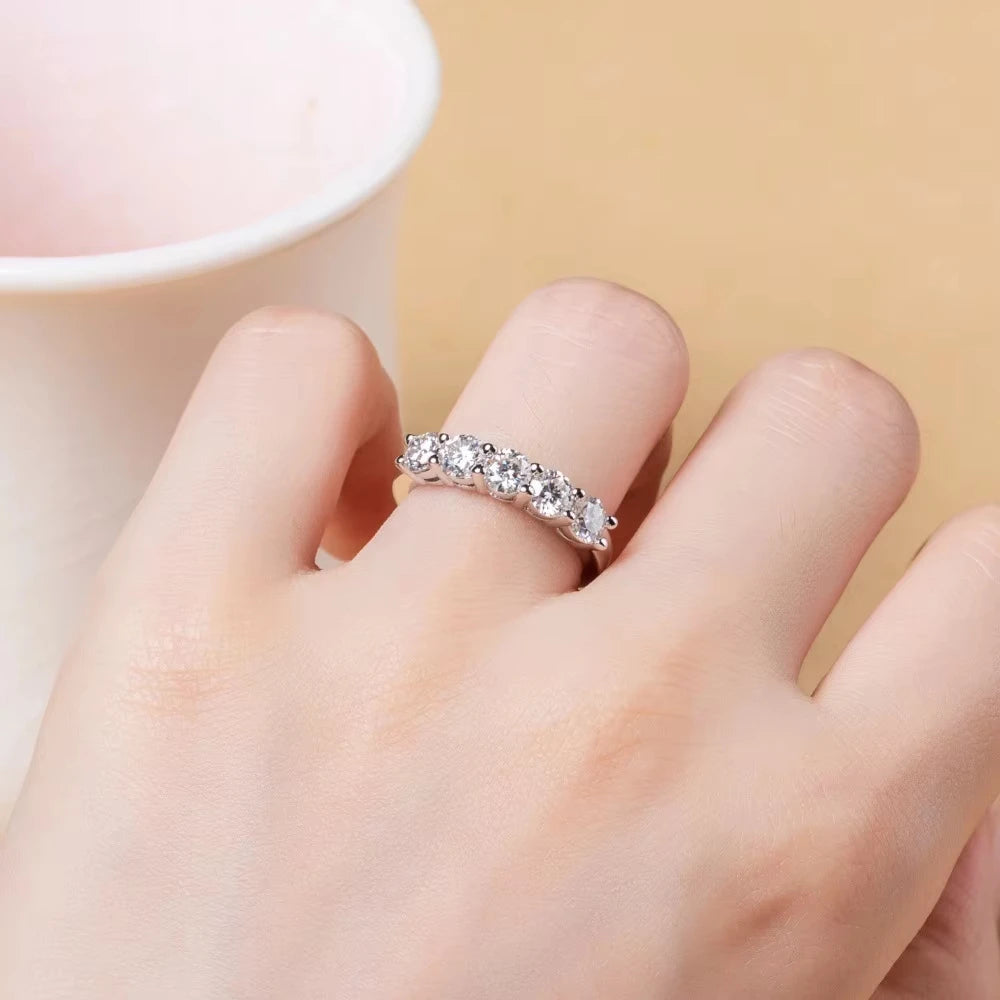 MuShan Designer Jewelry 925 Sterling Silver Ring Moissanite Diamond Party Ring for Lover 18K Gold Plated MST Patent Jewellery