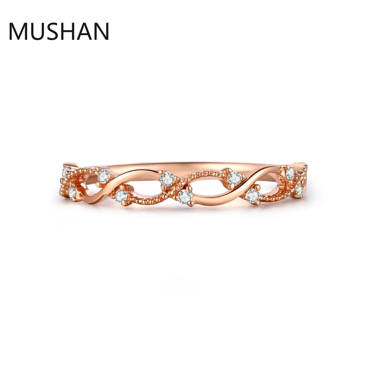MUSHAN Luxury Custom 14K 18K Gold Rings Band Jewelry With Moissanite Diamond Lab Grown Gemstones Diamond Wedding Ring For Women