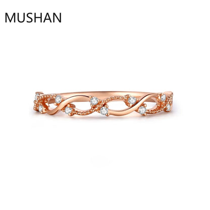 MUSHAN Luxury Custom 14K 18K Gold Rings Band Jewelry With Moissanite Diamond Lab Grown Gemstones Diamond Wedding Ring For Women