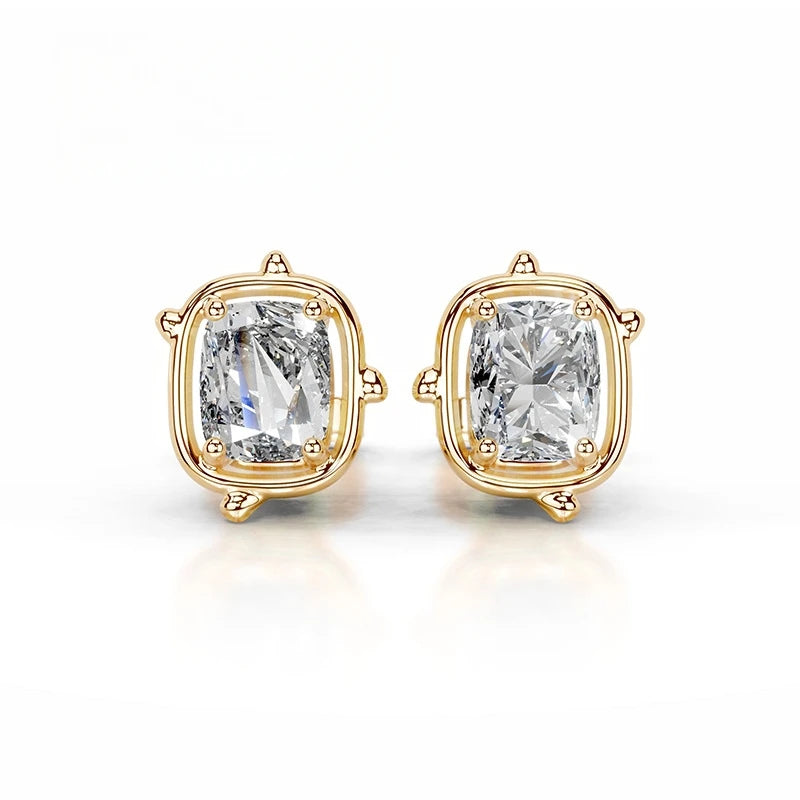MuShan Brand Jewelry 925 Sterling Silver Stud Earrings 2ct Moissanite Diamond Dangle Earrings for Women MST Patent Fine Jewelry
