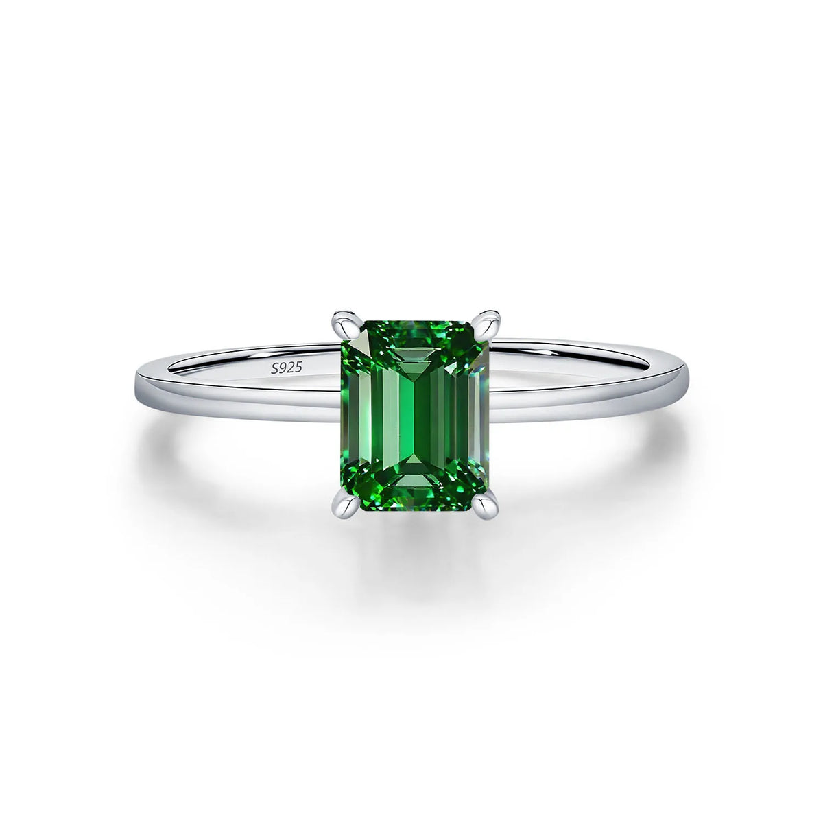 MuShan Designer Jewelry 925 Sterling Silver Ring Lab Grown Emerald Oval Modern Ring for Women 18K Gold Plated Anniversary Rings