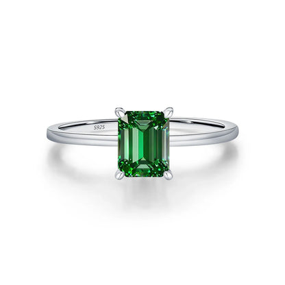 MuShan Designer Jewelry 925 Sterling Silver Ring Lab Grown Emerald Oval Modern Ring for Women 18K Gold Plated Anniversary Rings