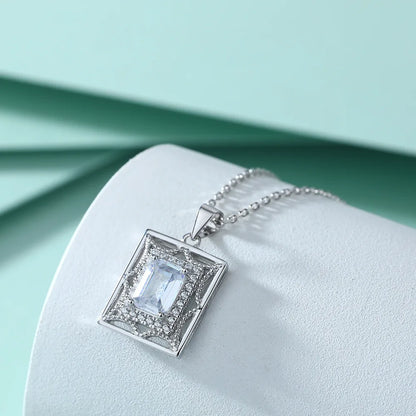 Collar de plata de ley 925 marca MuShan, colgante con circonita 7A, joya premium chapada en oro de 18K para uso diario, para mujer