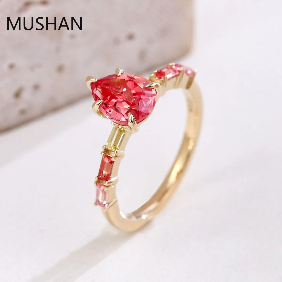 MUSHAN Luxury Custom 14K 18K Gold Rings Band Jewelry With Moissanite Diamond Lab Grown Gemstones Diamond Wedding Ring For Women