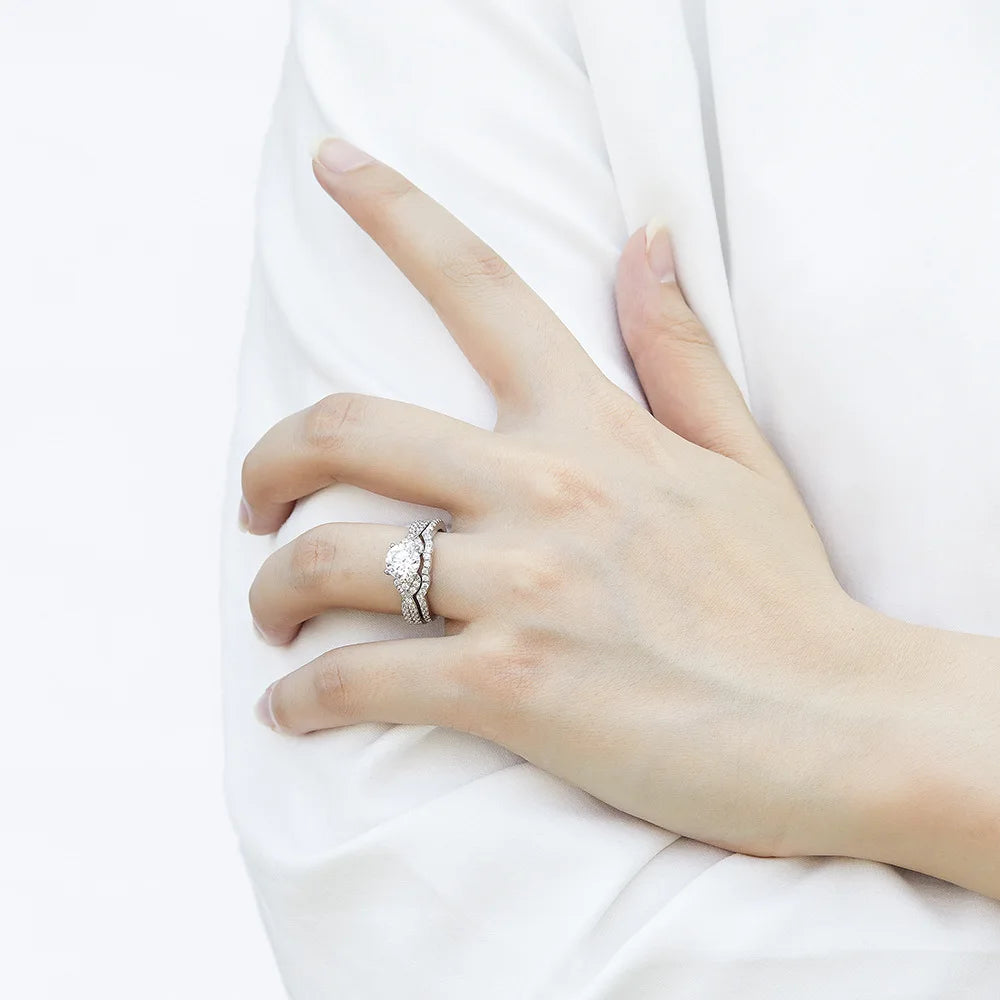 Anillo de plata de ley 925 marca MuShan con circonita de grado 5A, corte cojín, ideal para bodas y fiestas, joyería fina para mujer chapada en oro de 18K