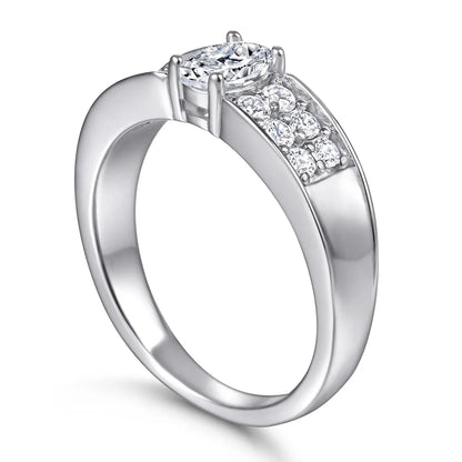 Anillo de plata de ley 925 con circonita 7A corte Asscher de MuShan Luxury Jewelry, joyería fina chapada en rodio para regalo de vacaciones para novia