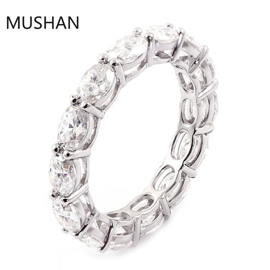 MUSHAN Luxury Custom 14K 18K Gold Rings Band Jewelry With Moissanite Diamond Lab Grown Gemstones Diamond Wedding Ring For Women