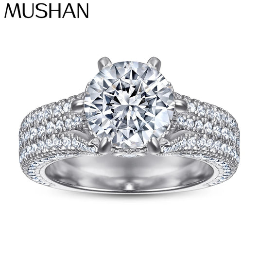 Bague MuShan Jewelry en argent sterling 925, anneau avec zircon cubique 7A, cadeau pour femme pour anniversaire, fiançailles ou commémoration