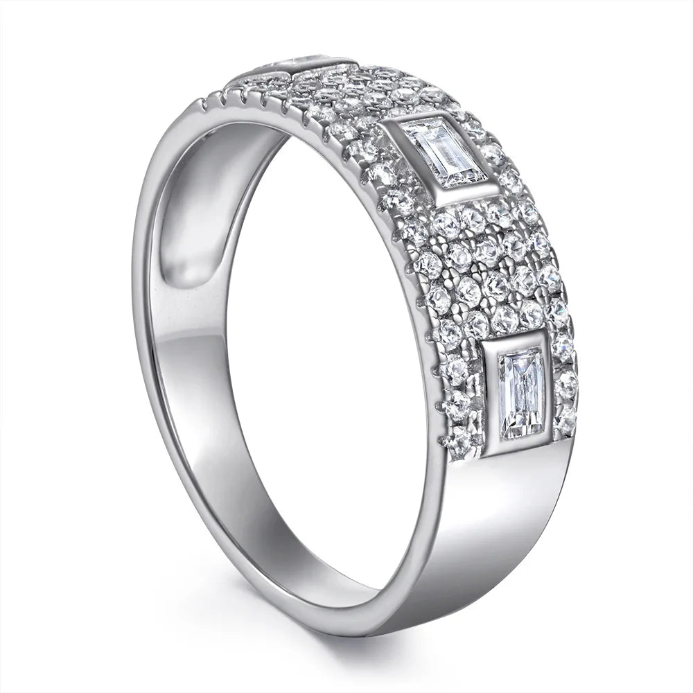 Bague de mariage MuShan Jewelry en argent sterling 925 avec diamant haute teneur en carbone, bijou chic pour femme, joaillerie fine