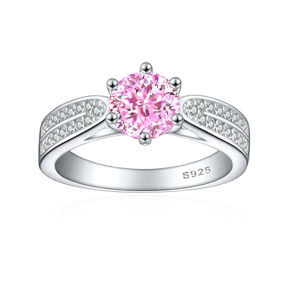 MuShan Jewelry 925 Sterling Silver Ring Wedding Band High Carbon Diamond Timeless Style Gift  Her Women Rings Fine Jewelry