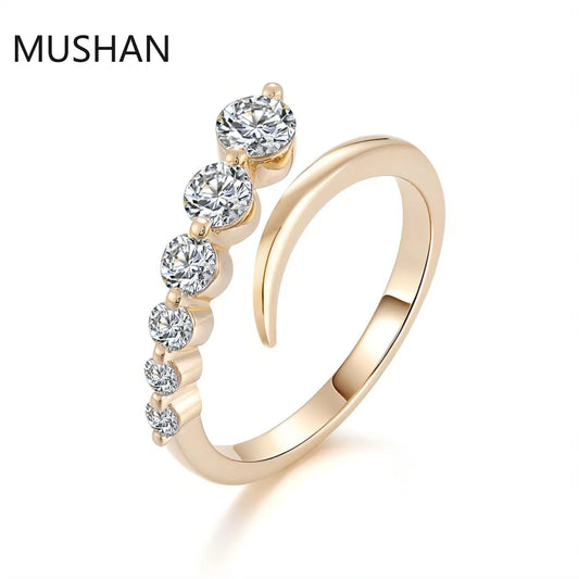 MUSHAN Luxury Custom 14K 18K Gold Rings Band Jewelry With Moissanite Diamond Lab Grown Gemstones Diamond Wedding Ring For Women