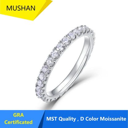 MUHAN Luxury Jewelry  925 Sterling Silver Ring Wedding Band  Women GRA Certificate Moissanite Diamond Rings D Color Fine Jewelry