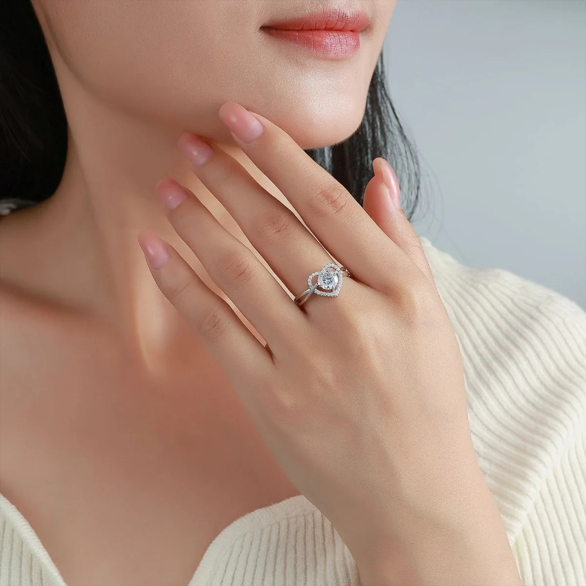 Anillo de lujo MUSHAN de plata de ley 925 para mujer, con diamante moissanita, certificado GRA, color D, esmeralda, joyería fina