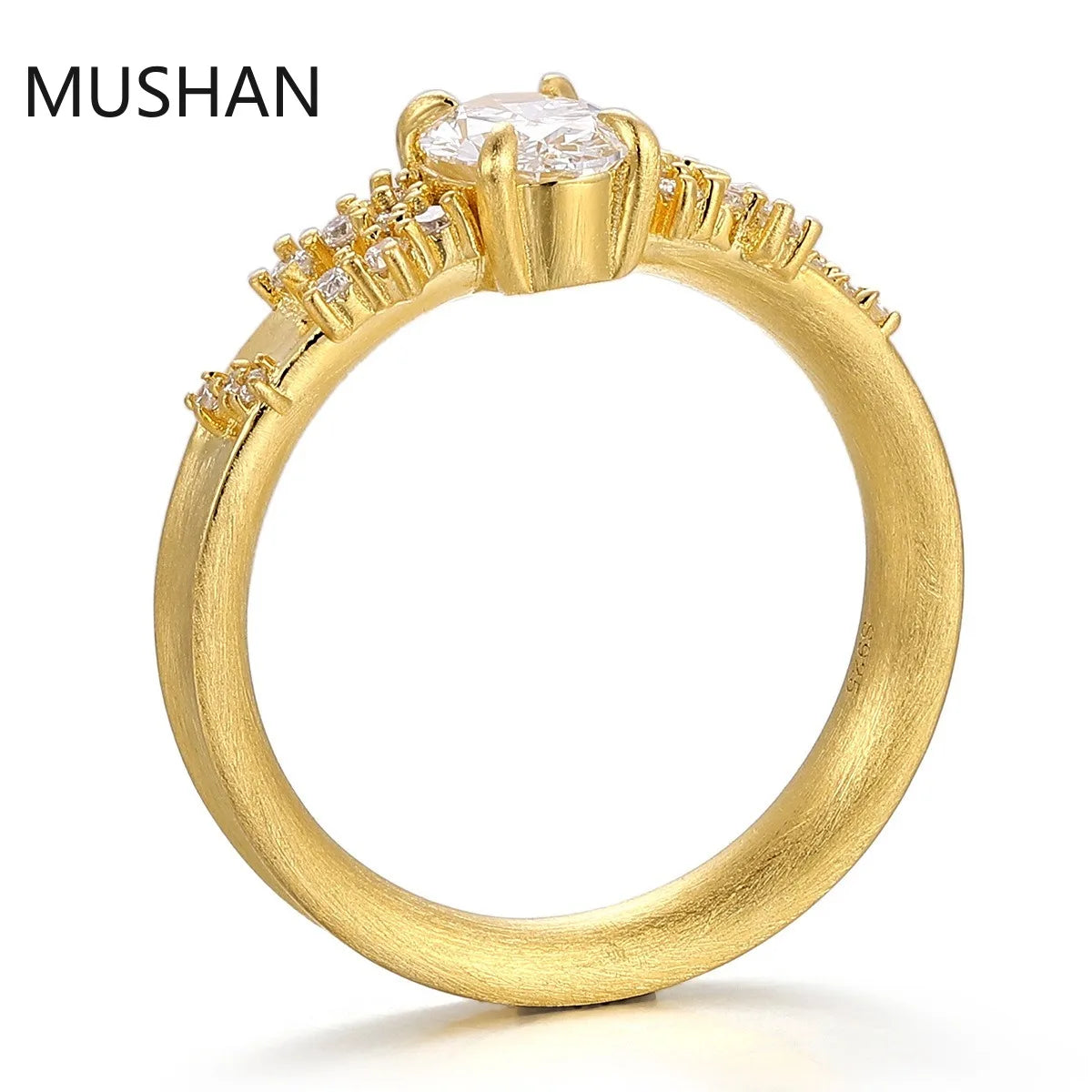 MUSHAN Luxury Custom 14K 18K Gold Rings Band Jewelry With Moissanite Diamond Lab Grown Gemstones Diamond Wedding Ring For Women