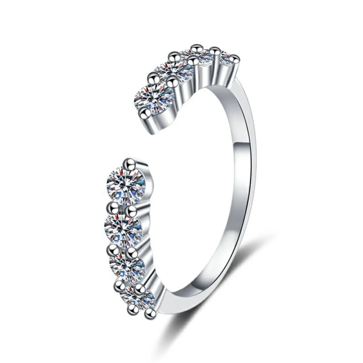 MUSHAN Luxury Jewelry 925 Sterling Silver Ring Band Women GRA Certificated Moissanite Diamond Emerald D Color Rings Fine Jewelry