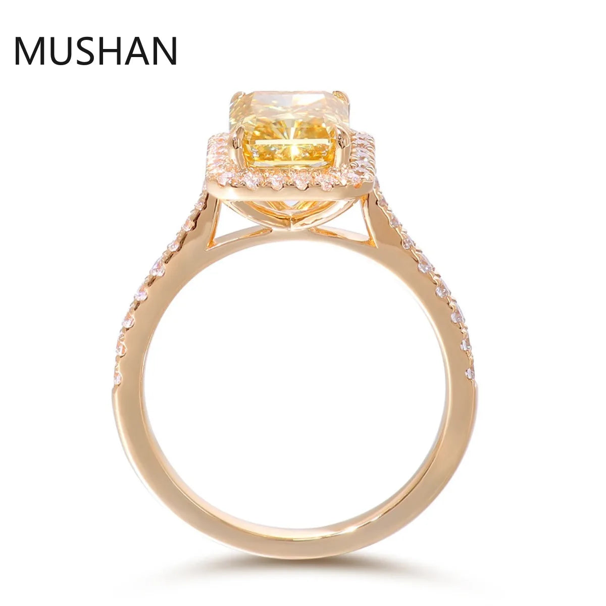 MUSHAN Luxury Custom 14K 18K Gold Rings Band Jewelry With Moissanite Diamond Lab Grown Gemstones Diamond Wedding Ring For Women