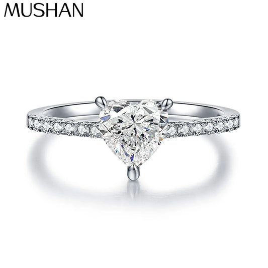MuShan Designer Jewelry 925 Sterling Silver Ring Moissanite Elegant Ring for Girlfriend 18K Gold Plated MST Patent GRA Rings