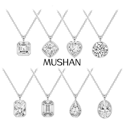 MUSHAN Bespoke Jewelry 925 Sterling Silver Necklace Moissanite D Color VVS1 Designer Sparkle Prom Noble Pendants Diamond