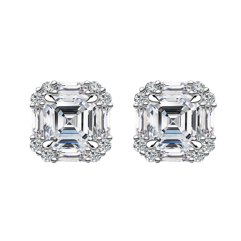 MUSHAN Brand Jewelry 2023 New 6*6mm Asche Square Sugar Stud Earrings For Women S925 Pure Silver Ear Jewelry Fashionable