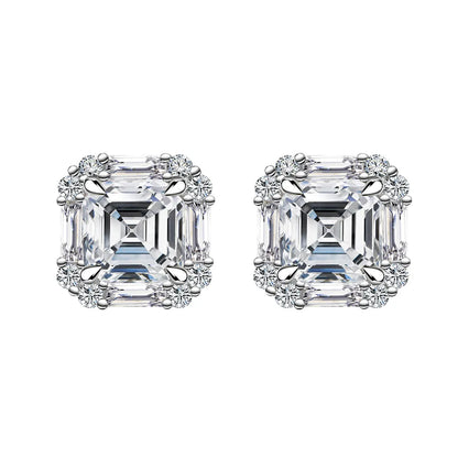 MUSHAN Brand Jewelry 2023 New 6*6mm Asche Square Sugar Stud Earrings For Women S925 Pure Silver Ear Jewelry Fashionable