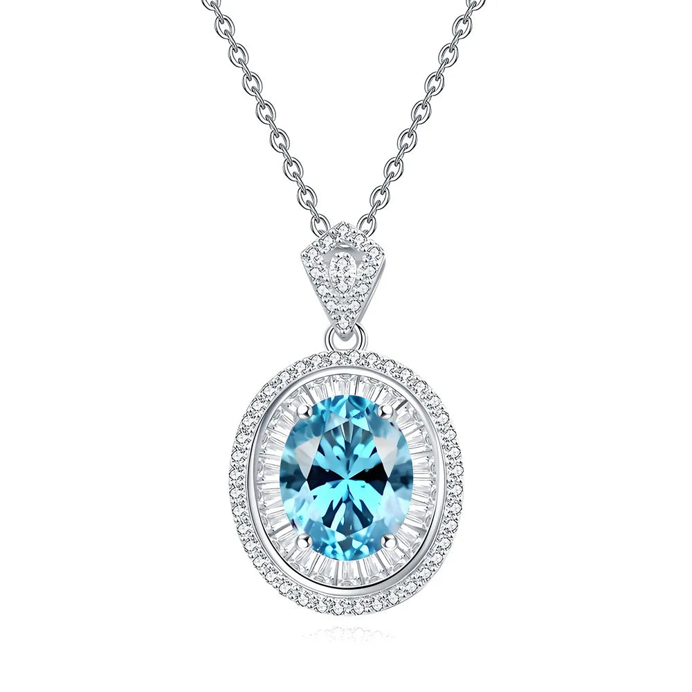 MuShan Jewelry 925 Sterling Silver Necklace Pendant Chain HCD Diamonds Minimalist Style Romantic Style Women Necklaces Jewelry
