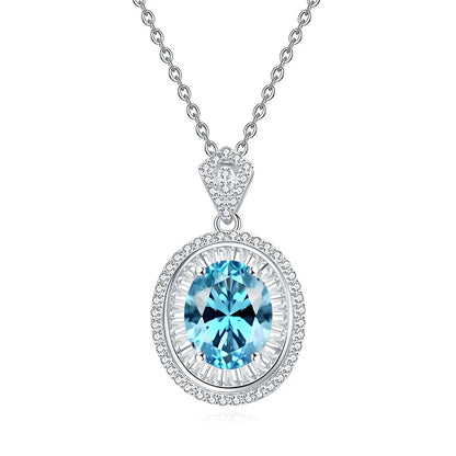 MuShan Jewelry 925 Sterling Silver Necklace Pendant Chain HCD Diamonds Minimalist Style Romantic Style Women Necklaces Jewelry