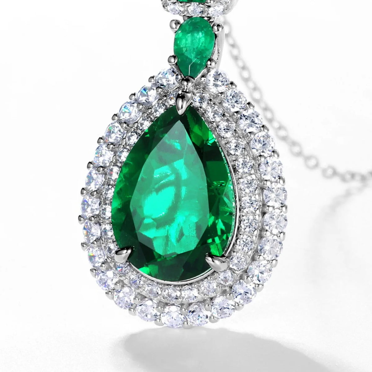 MUSHAN Luxury Jewelry 925 Sterling Silver Chain Pendant Necklace Lab Grown Emerald Ruby Gemstones Necklaces Pendants GRC Jewelry