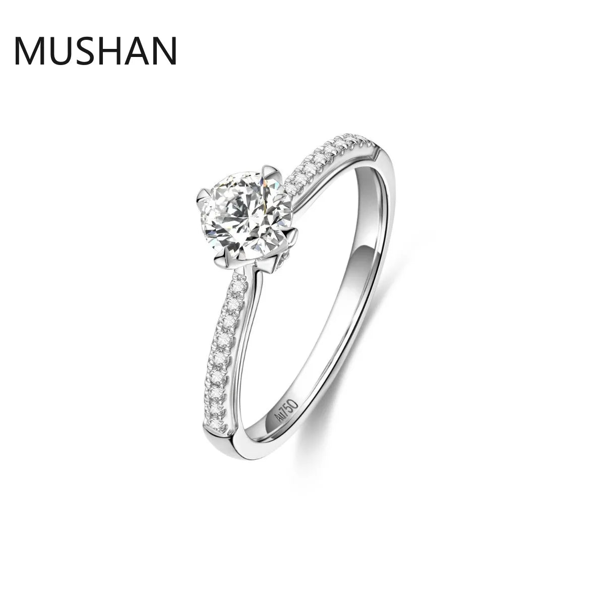 MUSHAN Luxury Custom 14K 18K Gold Rings Band Jewelry With Moissanite Diamond Lab Grown Gemstones Diamond Wedding Ring For Women