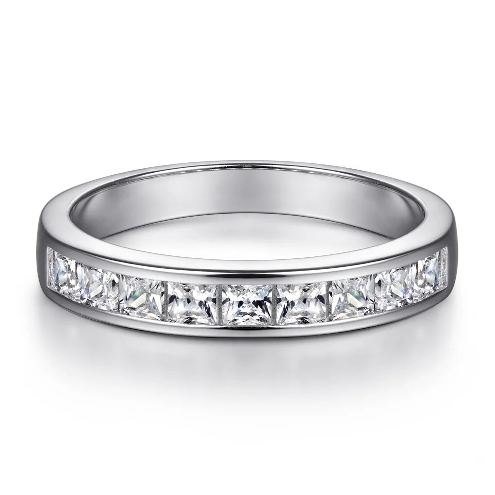 MuShan Jewelry 925 Sterling Silver Romantic Engagement Ring 7A Cubic Zirconia  Women Rings Bands Anniversary  Women Gift
