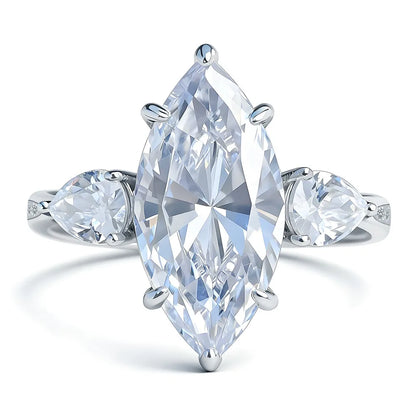 Bague MUSHAN Luxury Jewelry en argent sterling 925 pour femme, diamant moissanite taille émeraude certifié GRA, couleur D, bijou de luxe