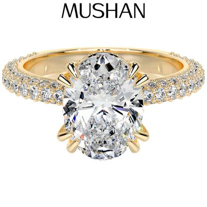 MUSHAN Custom Jewelry 925 Sterling Silver Ring Moissanite D Color VVS1 Fine Bride Lady Brilliant Rings Diamond Accessories