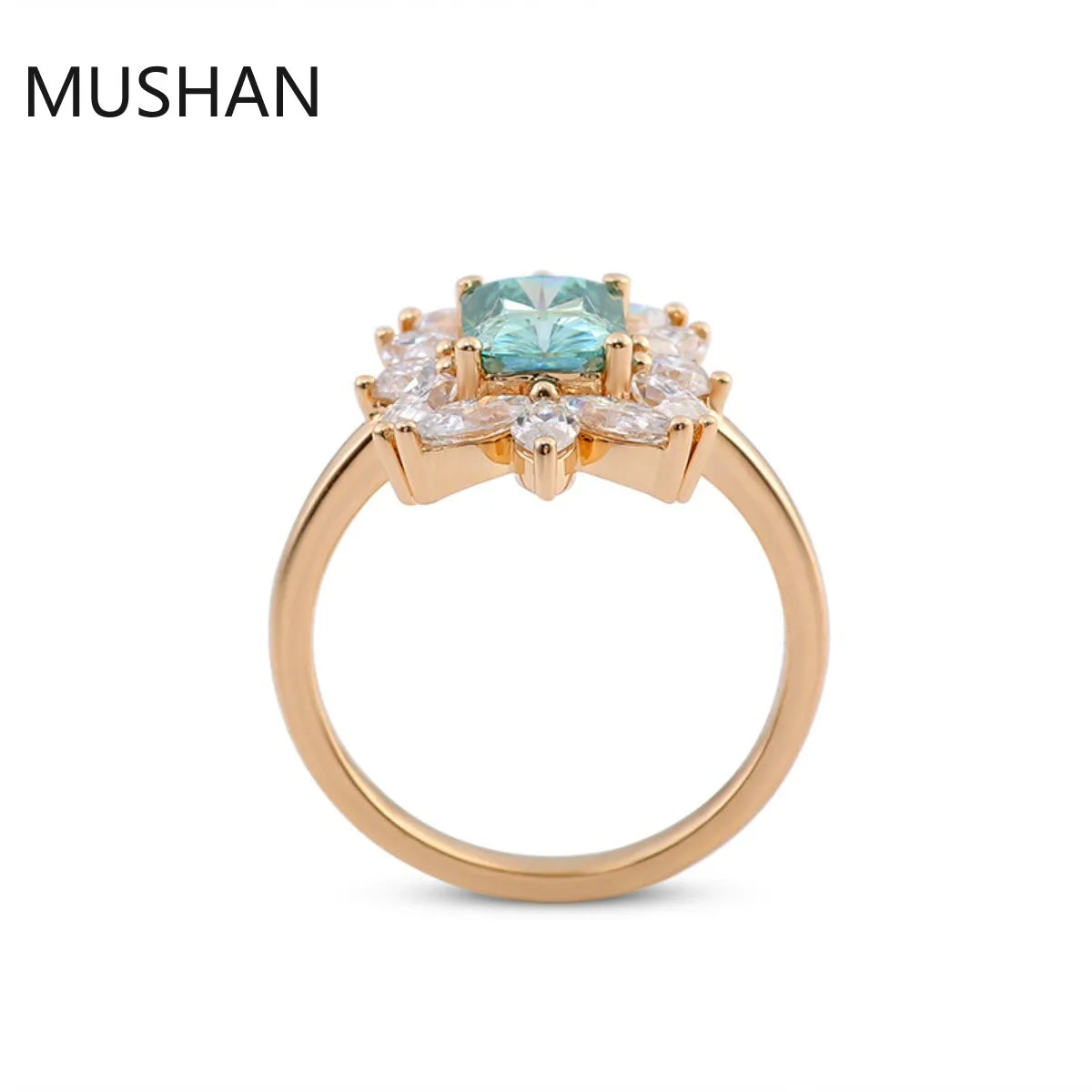 MUSHAN Luxury Custom 14K 18K Gold Rings Band Jewelry With Moissanite Diamond Lab Grown Gemstones Diamond Wedding Ring For Women
