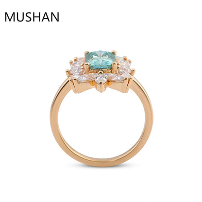MUSHAN Luxury Custom 14K 18K Gold Rings Band Jewelry With Moissanite Diamond Lab Grown Gemstones Diamond Wedding Ring For Women
