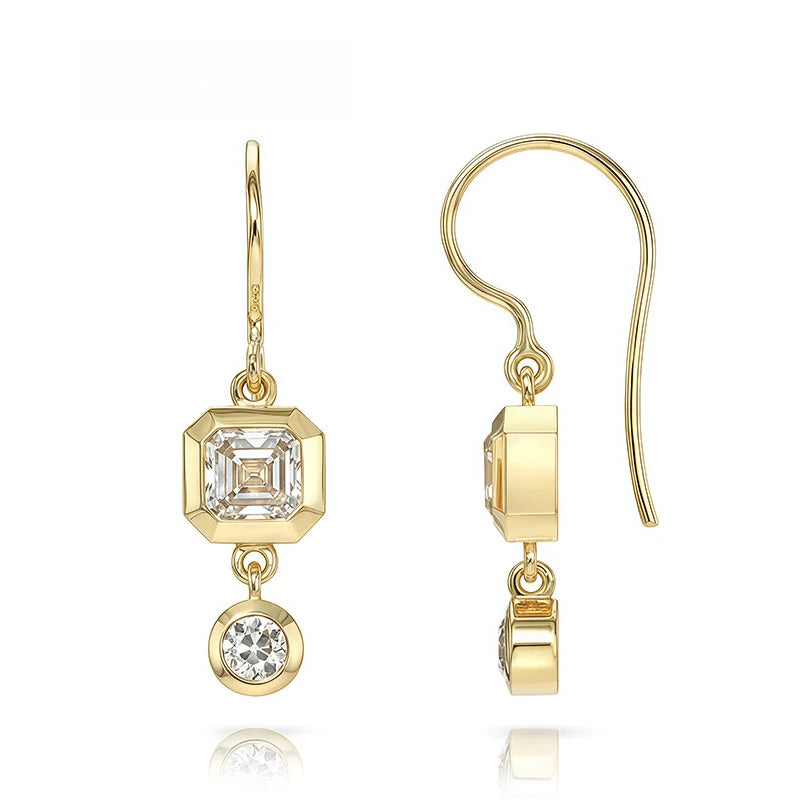 MUSHAN Bespoke Luxury Jewelry Moissanite Diamond Stud Drop Earrings 925 Sterling Silver Pendant Earrings D Color VVS1 Level