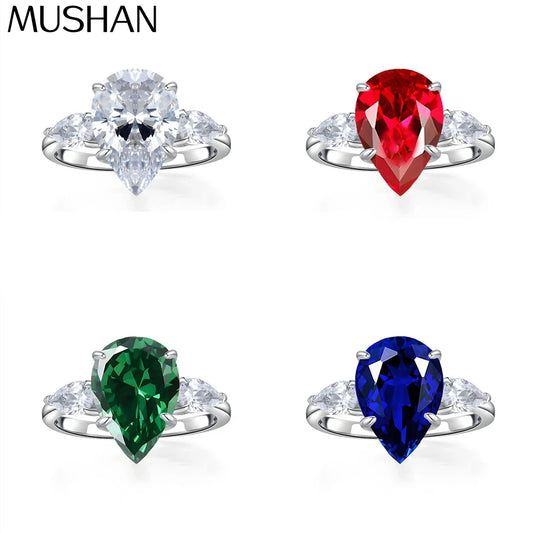 MuShan Jewelry 925 Sterling Silver Ring Wedding Band HCD Gemstones Engagement Party Valentine Gift Women Rings Fine Jewelry