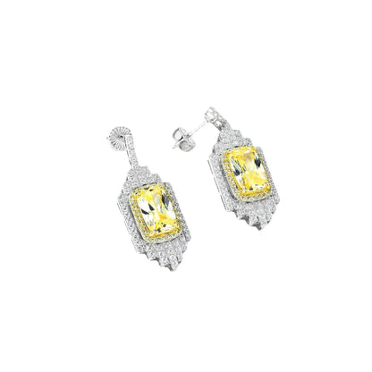 MuShan Jewelry 925 Sterling Silver Earring Designer HCD Gemstones High Carbon Diamond 925 Sterling Silver Earring Accessories