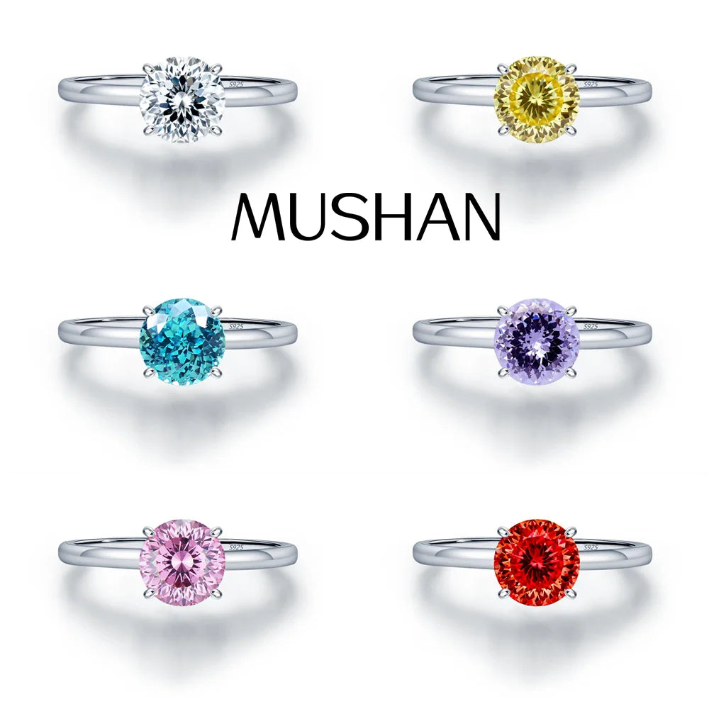 Bague de mariage MuShan Jewelry en argent sterling 925, diamant à haute teneur en carbone, style intemporel, bijoux de luxe pour femmes, joaillerie fine