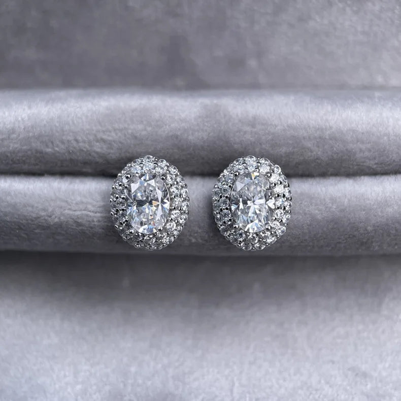 Joyas de la marca MuShan, aretes de plata de ley 925 con moissanita de 3 quilates, diseño geométrico para ocasiones especiales, chapado en oro real de 18K, patente MST