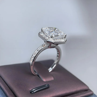 Anillo de lujo MUSHAN de plata de ley 925 con moissanita VVS, anillo casual para esposa, chapado en oro auténtico de 18K, anillos con patente MST