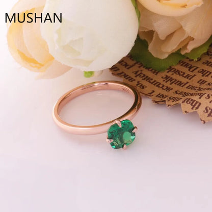 MUSHAN Anillo de boda de lujo personalizado para mujer, de oro de 14K o 18K, con diamantes de moissanita y piedras preciosas cultivadas en laboratorio.