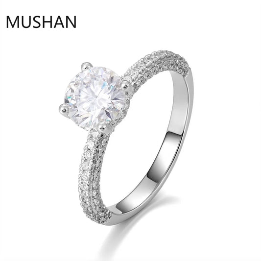 MUSHAN Luxury Custom 14K 18K Gold Rings Band Jewelry With Moissanite Diamond Lab Grown Gemstones Diamond Wedding Ring For Women