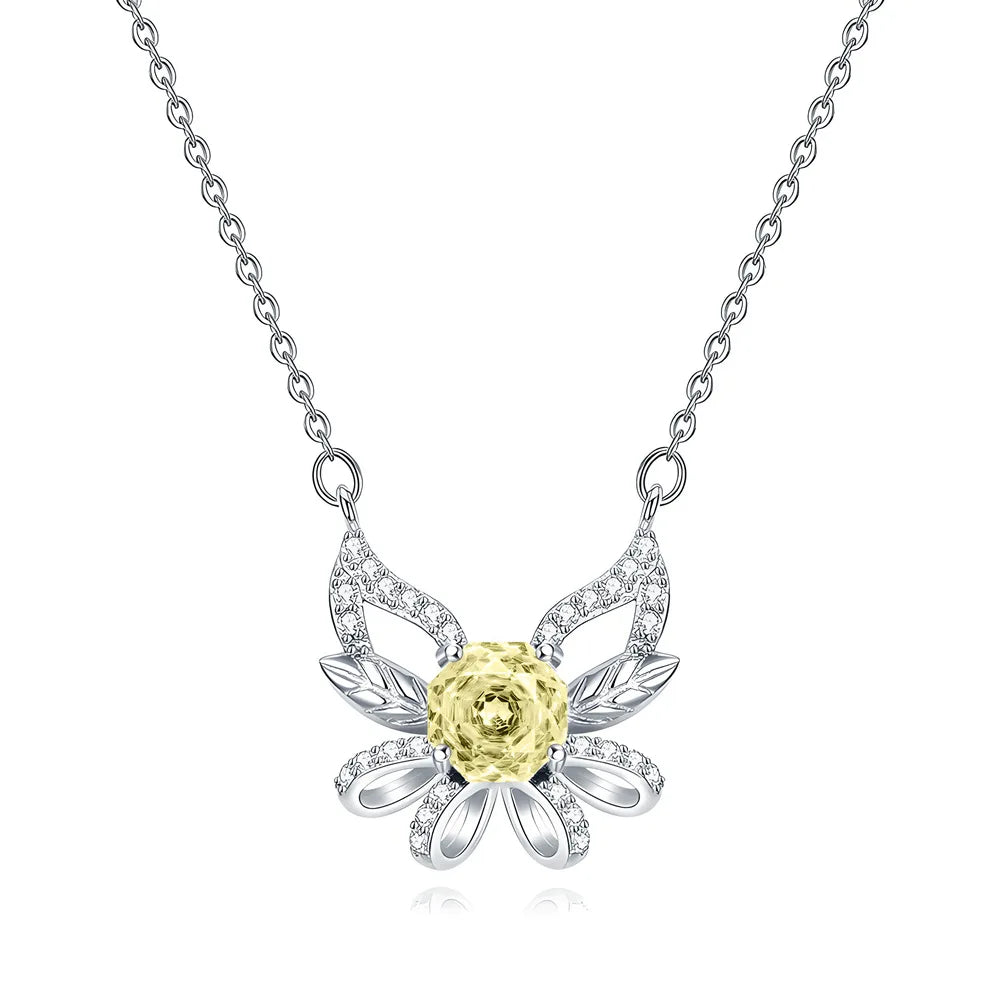 MuShan Jewelry 925 Sterling Silver Necklace Pendant Chain HCD Diamonds Timeless Style Best Friend Gift Women Necklaces Jewelry