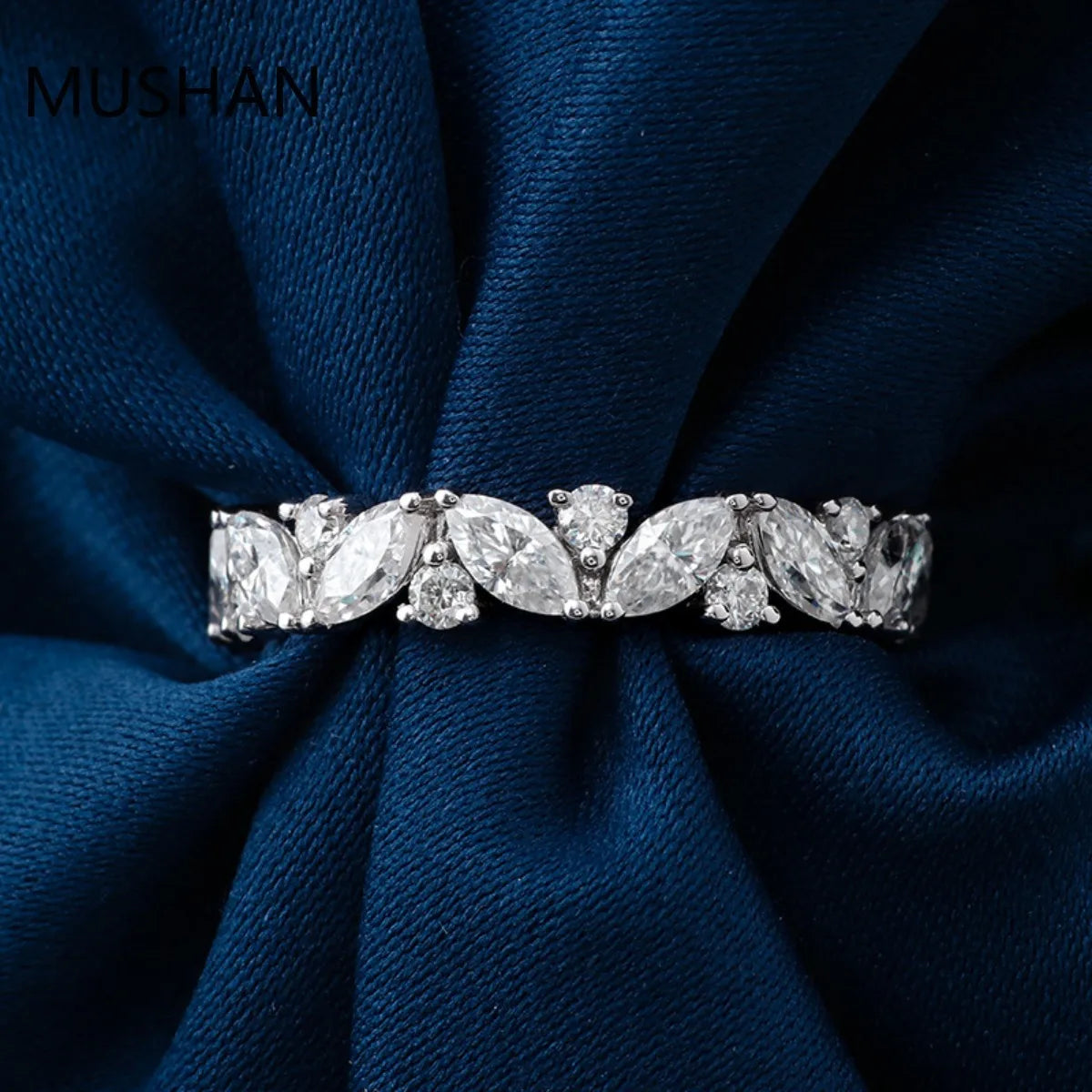 MUSHAN Luxury Custom 14K 18K Gold Rings Band Jewelry With Moissanite Diamond Lab Grown Gemstones Diamond Wedding Ring For Women
