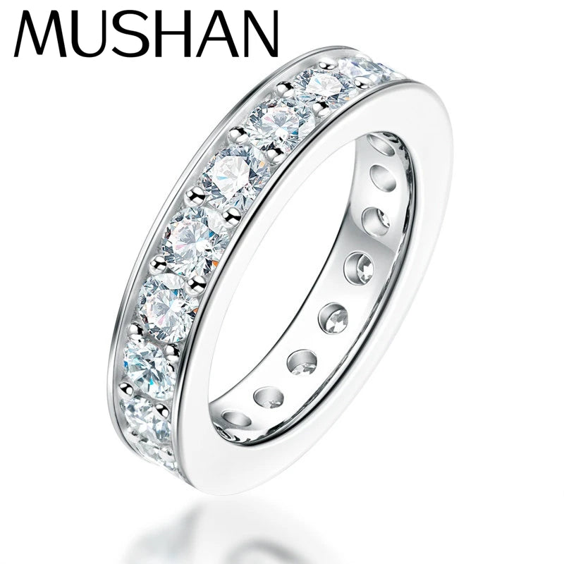 Bague de luxe MuShan en argent sterling 925, anneau formel avec moissanite couleur D pour sœur, plaqué or 18 carats, bijou breveté MST