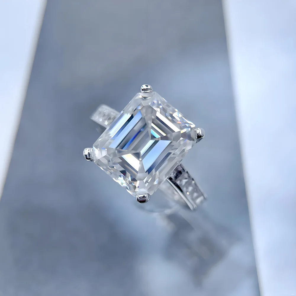 MUSHAN Luxury Jewelry925 Sterling Silver Ring VVS Moissanite Present Ring for Her 18K Gold Plated MST Patent Fine Jewellery