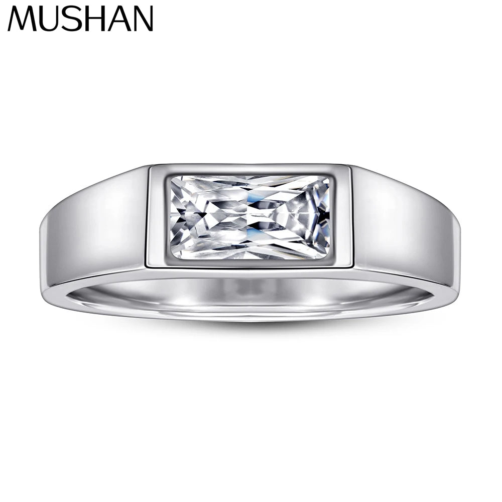 MuShan Jewelry 925 Sterling Silver Ring Wedding Band High Carbon Diamond Minimalist Style Gift  Her Women Rings Fine Jewelry